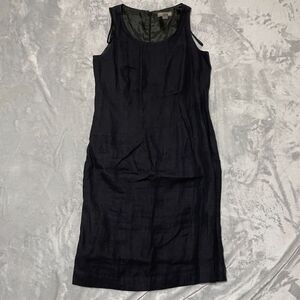 Valerie Stevens Dress 8 Black Pure Linen Acetate Lining Slit